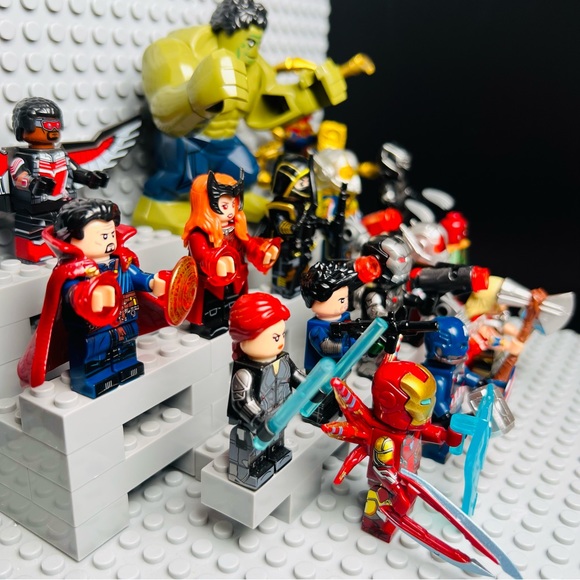 Marvel Avengers Iron Man Spider-Man Hulk Thor Custom Minifigure Lot of 16 - Picture 3 of 8